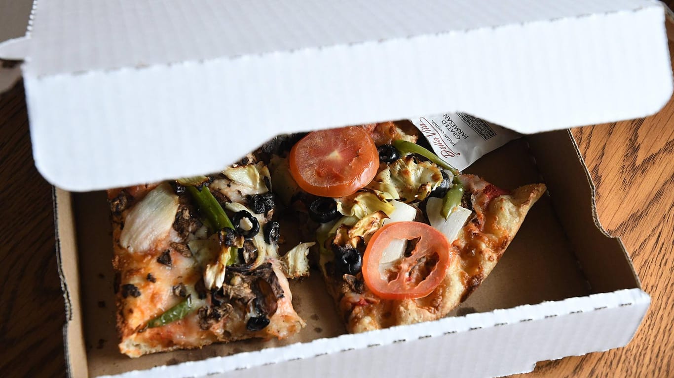 Vegetarische Pizza in einer Box: Auf leckere Speisen müssen Nürnberger trotz Krise nicht verzichten.