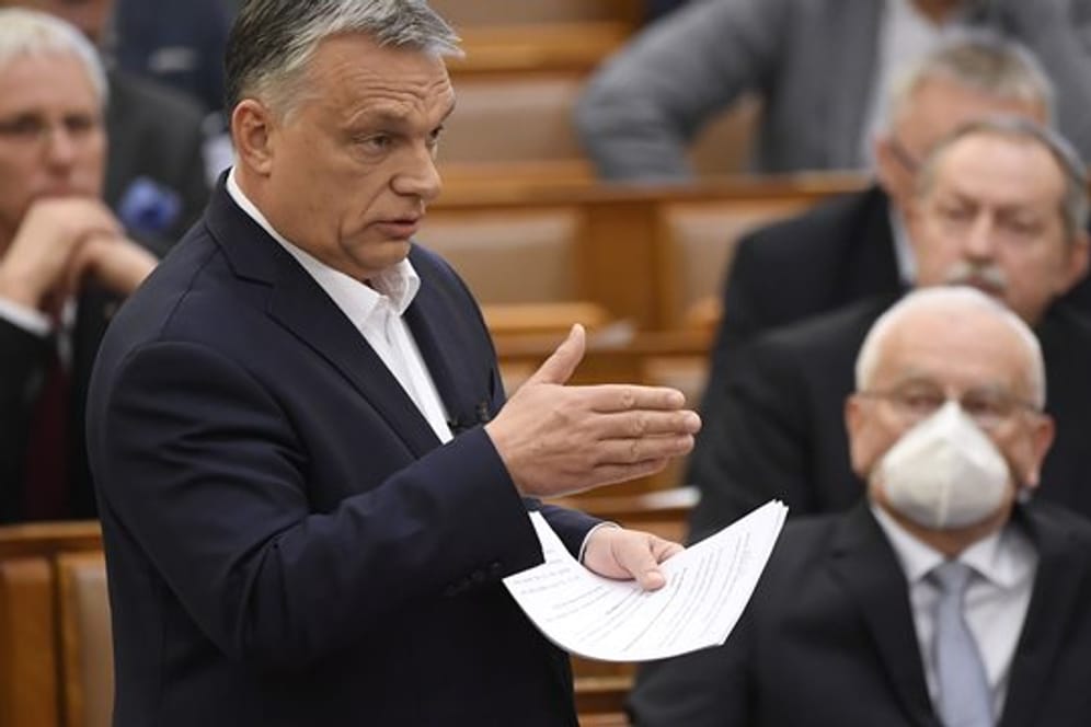 Viktor Orban bei einer Rede zum aktuellen Stand der Corona-Krise.