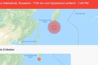 Ein heftiges Erdbeben hat die russische Pazifikküste erschüttert: Für Nordamerika besteht offenbar keine Tsunami-Gefahr.