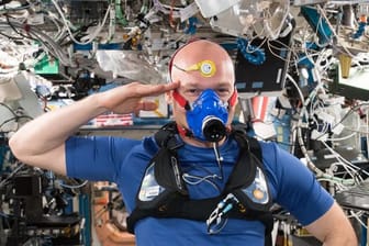 Alexander Gerst im August 2018 auf der Internationalen Weltraumstation ISS.