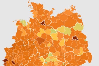 Im Überblick: So verteilen sich die Infektionen mit dem Coronavirus auf die einzelnen Landkreise in Deutschland.