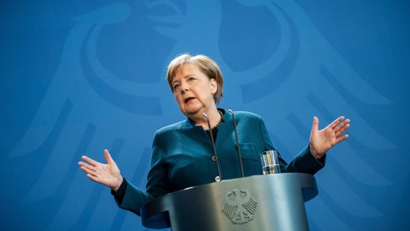 Bundeskanzlerin Angela Merkel spricht bei einer Pressekonferenz am 22.