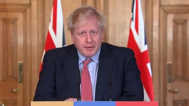 Boris Johnson während einer Pressekonferenz in der Downing Street 10. Boris Johnson während einer Pressekonferenz in der Downing Street 10.