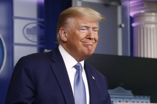 Donald Trump vergangenes Wochenende während einer Pressekonferenz zu weiteren Maßnahmen gegen die Corona-Krise.
