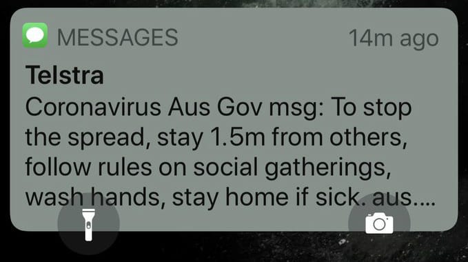 Hinweis von Australiens Regierung.