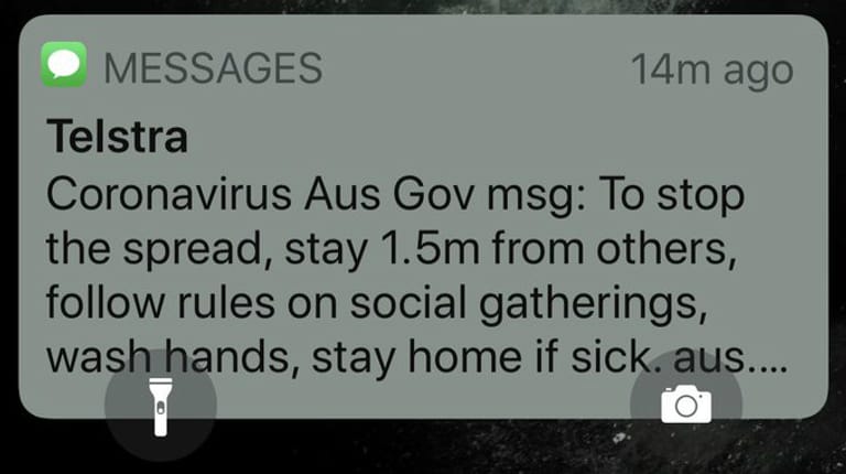 Hinweis von Australiens Regierung.