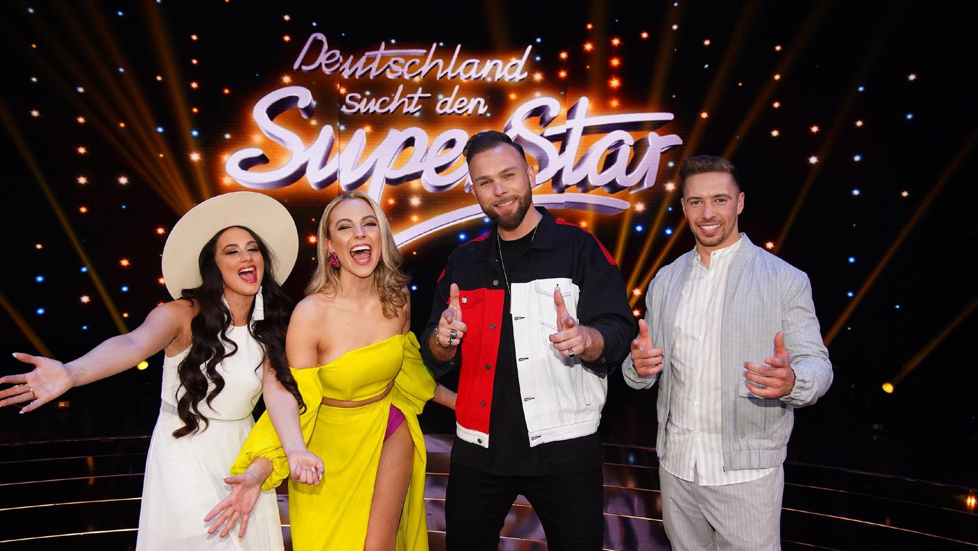 Die vier "DSDS"-Finalisten: Chiara D’Amico, Paulina Wagner, Joshua Tappe und Ramon Kaselowsky-Roselly