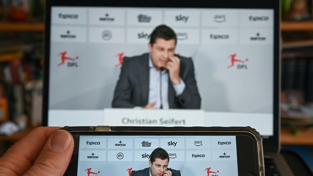 Video-Pressekonferenz mit Christian Seifert, Geschäftsführer der DFL GmbH. Video-Pressekonferenz mit Christian Seifert, Geschäftsführer der DFL GmbH.
