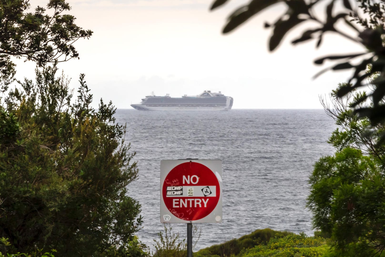 Das Kreuzfahrtschiff "Ruby Princess" sitzt wegen der Corona-Krise vor der australischen Küste fest.
