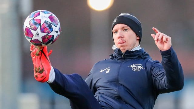 Chefcoach Julian Nagelsmann trainiert mit seinen Leipzigern in Kleinstgruppen.