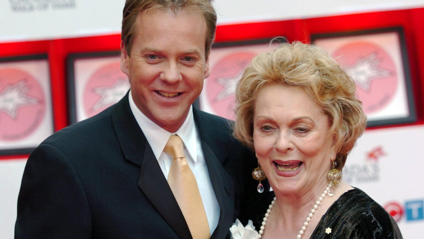 Schauspieler Kiefer Sutherland mit seiner Mutter Shirley Douglas: Die kanadische Schauspielerin starb im Alter von 86 Jahren.
