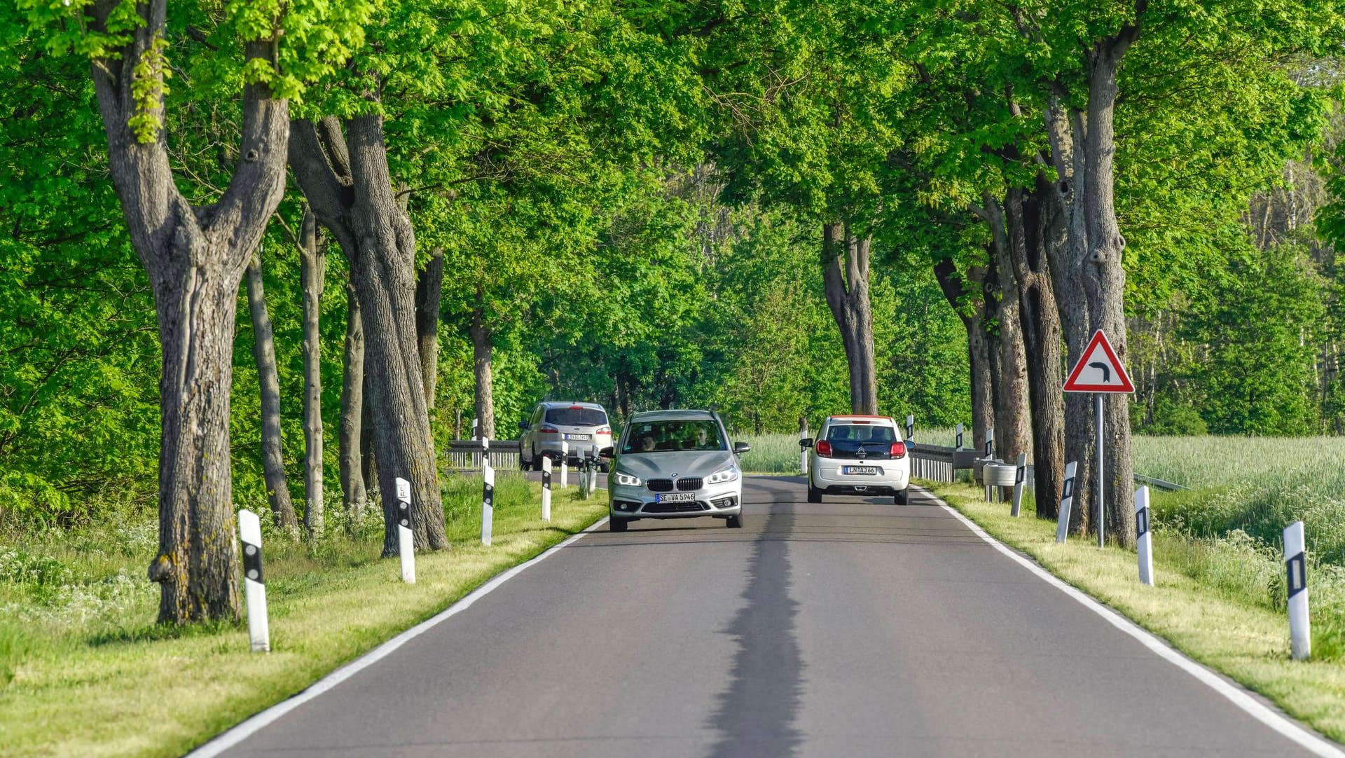 Landstraße: Gerade vor Kurven oder Bergkuppen sollte auf ein Überholmanöver verzichtet werden.