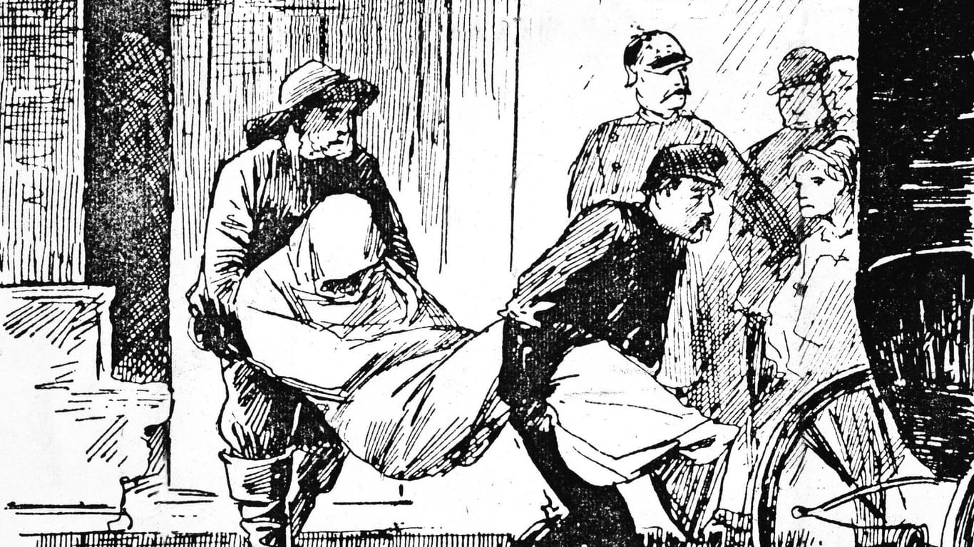 Hamburg (Zeichnung): 1892 kam es dort in Deutschland zur letzten großen Cholera-Epidemie.