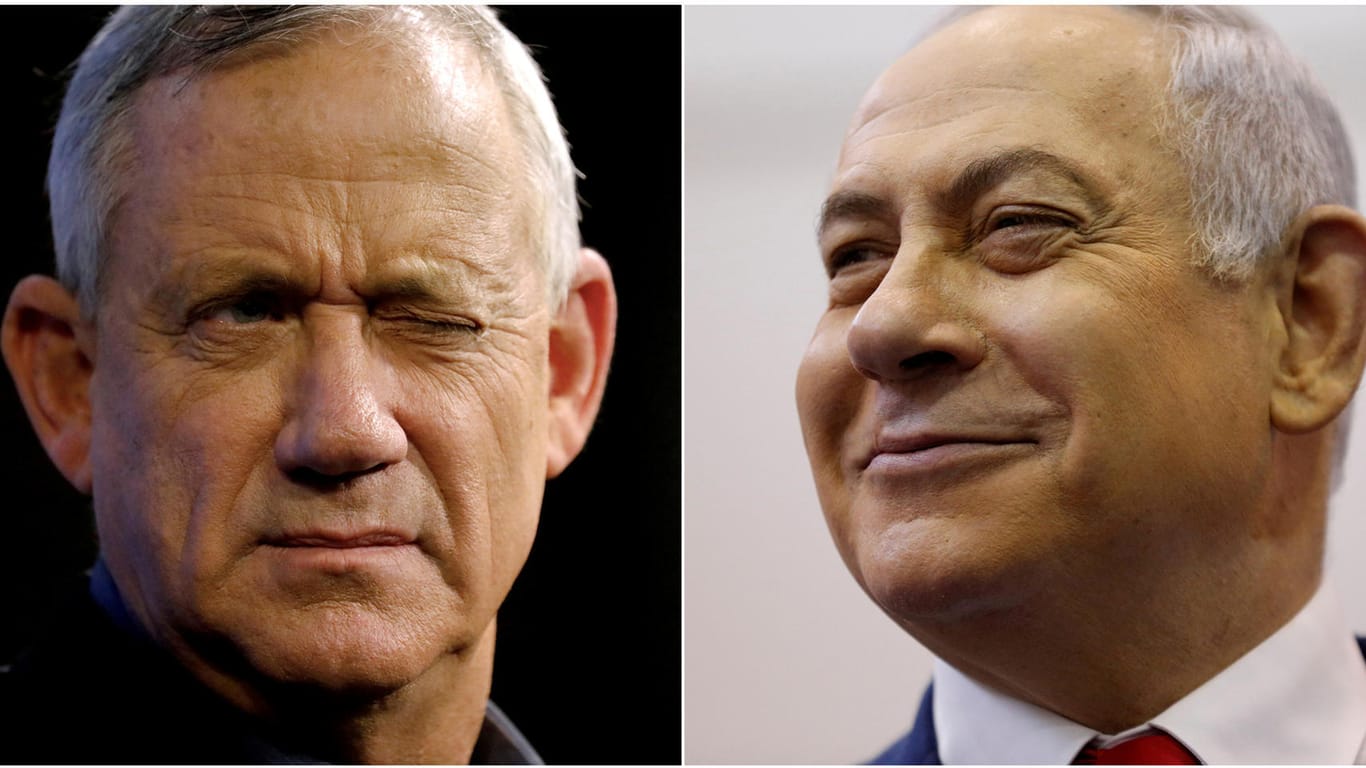 Benny Gantz (links) und Benjamin Netanjahu: Die beiden israelischen Spitzenpolitiker geraten zunehmend unter Druck, sich auf eine gemeinsame Koalition zu einigen.