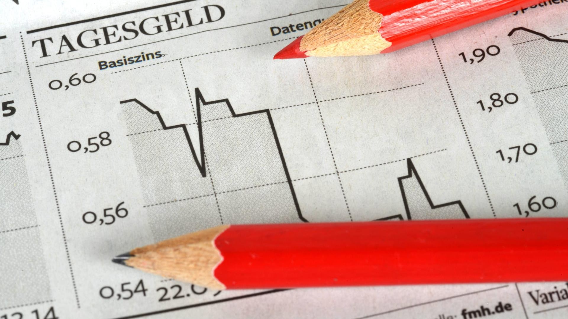 Grafik zu den Basiszinsen eines Tagesgeldkontos: Das Tagesgeldkonto ist eine von mehreren Möglichkeiten, Geld für sich selbst auf die Seite zu legen.