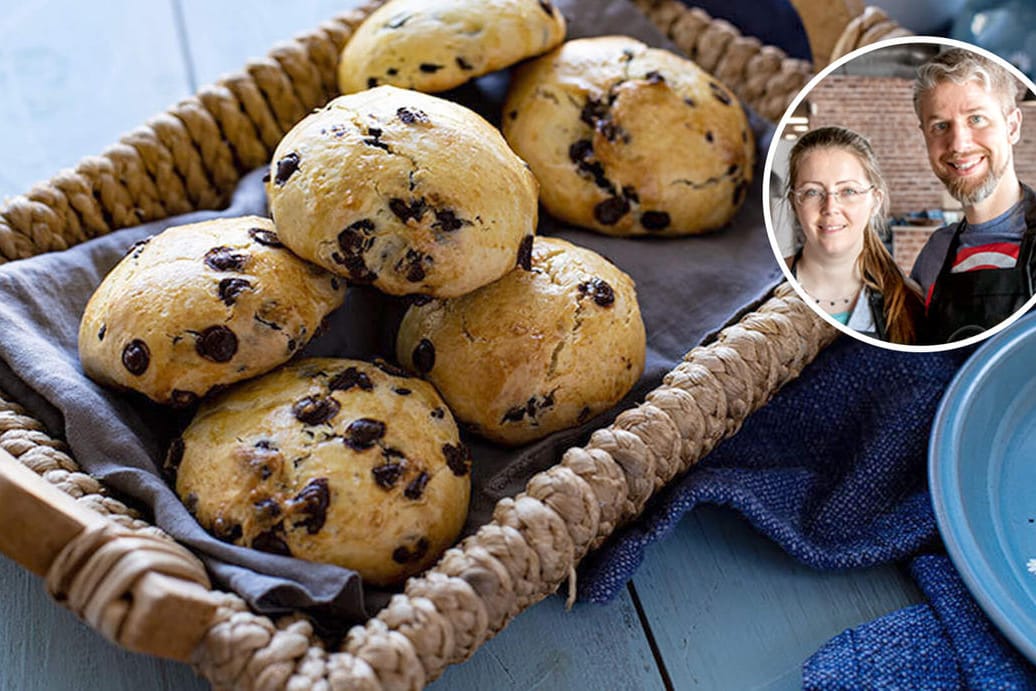 Schokobrötchen: Sie gelingen auch ganz ohne Hefe.