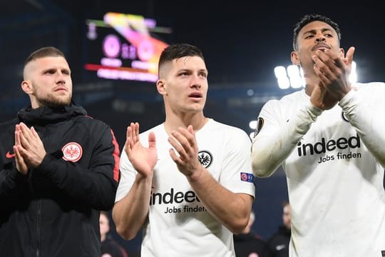 Ante Rebic (l), Luka Jovic (M) und Sébastien Haller.