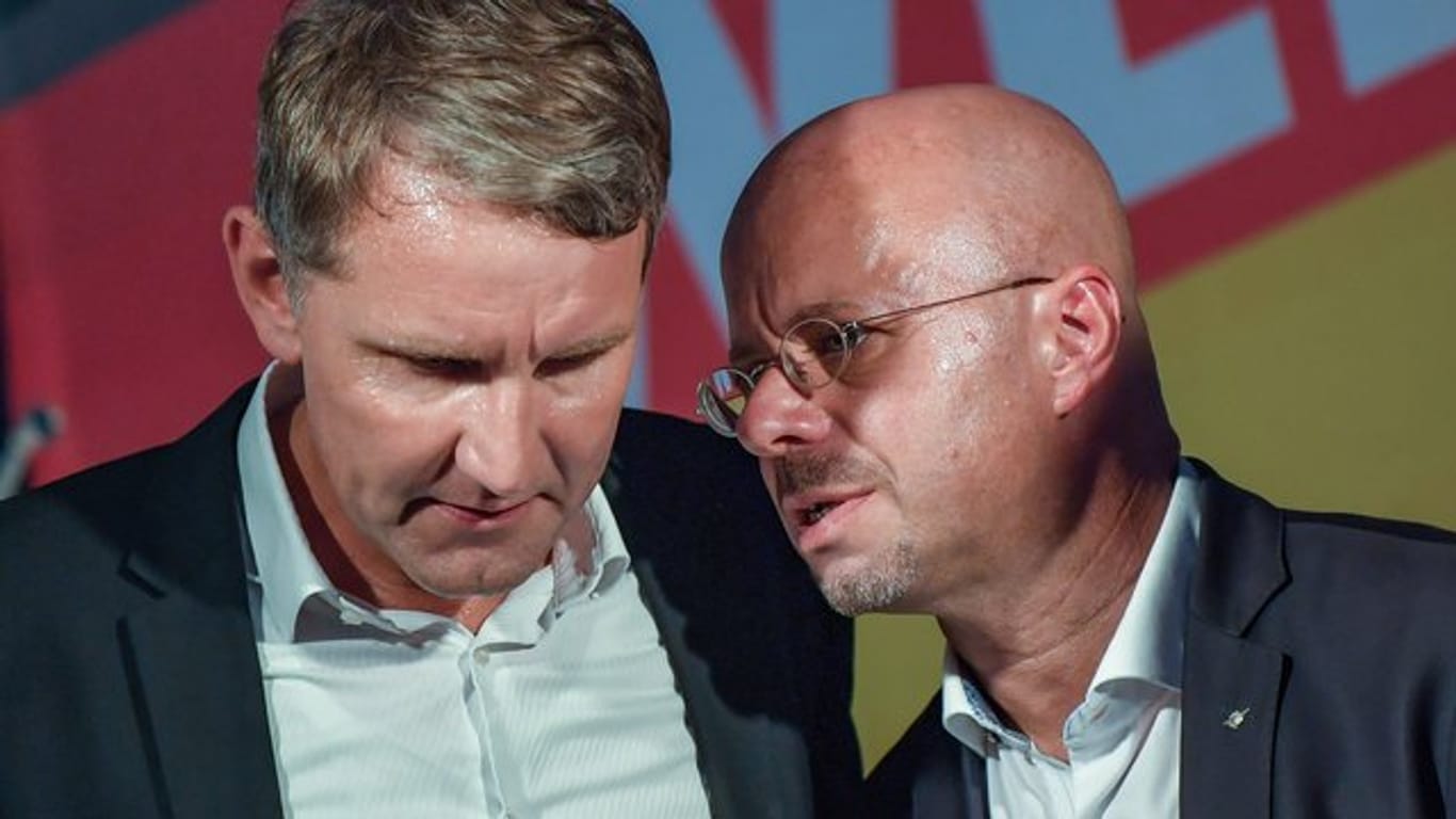 Die AfD-Politiker Björn Höcke (l) und Andreas Kalbitz.