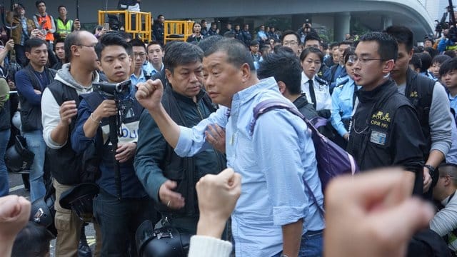 Der Gründer der großen Hongkonger Zeitung "Apple Daily", Jimmy Lai (m. Der Gründer der großen Hongkonger Zeitung "Apple Daily", Jimmy Lai (m.