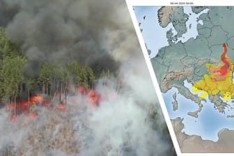 Animation zeigt Ausbreitung: So verteilen sich die Luftmassen nach dem Brand bei Tschernobyl über Europa und Deutschland.