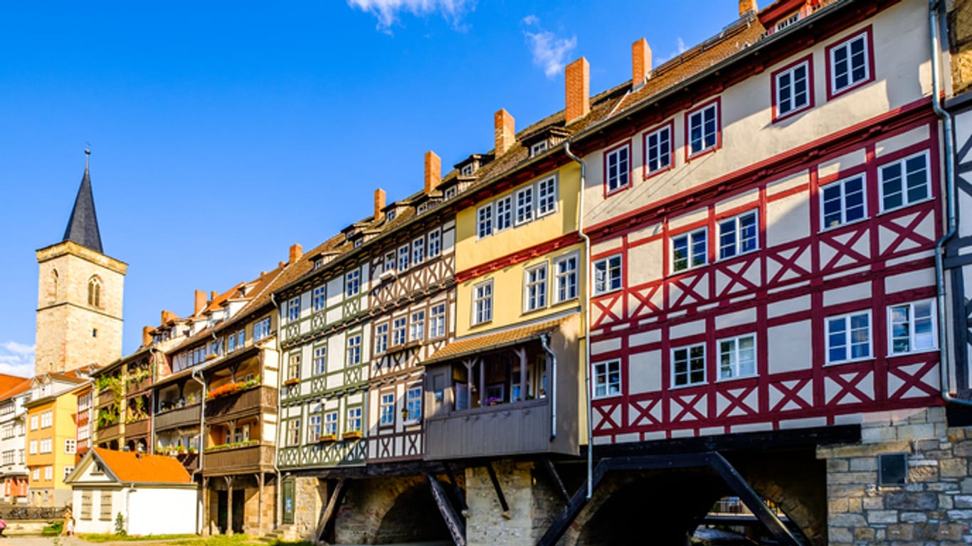 Die berühmte Krämerbrücke in Erfurt