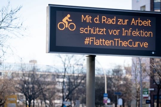 "Mit dem Rad zur Arbeit schützt vor Infektion #FlattenTheCurve" - das Coronavirus verändert unseren Alltag.