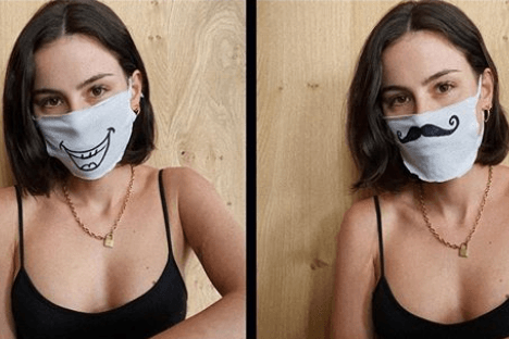 Lena Meyer-Landruth mit selbstgebastelter Atemschutzmaske.