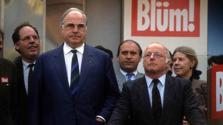 Mit Helmut Kohl im Frühjahr 1990: 16 Jahre lang war Blüm Arbeitsminister an der Seite des damaligen Bundeskanzlers – ein Rekord.