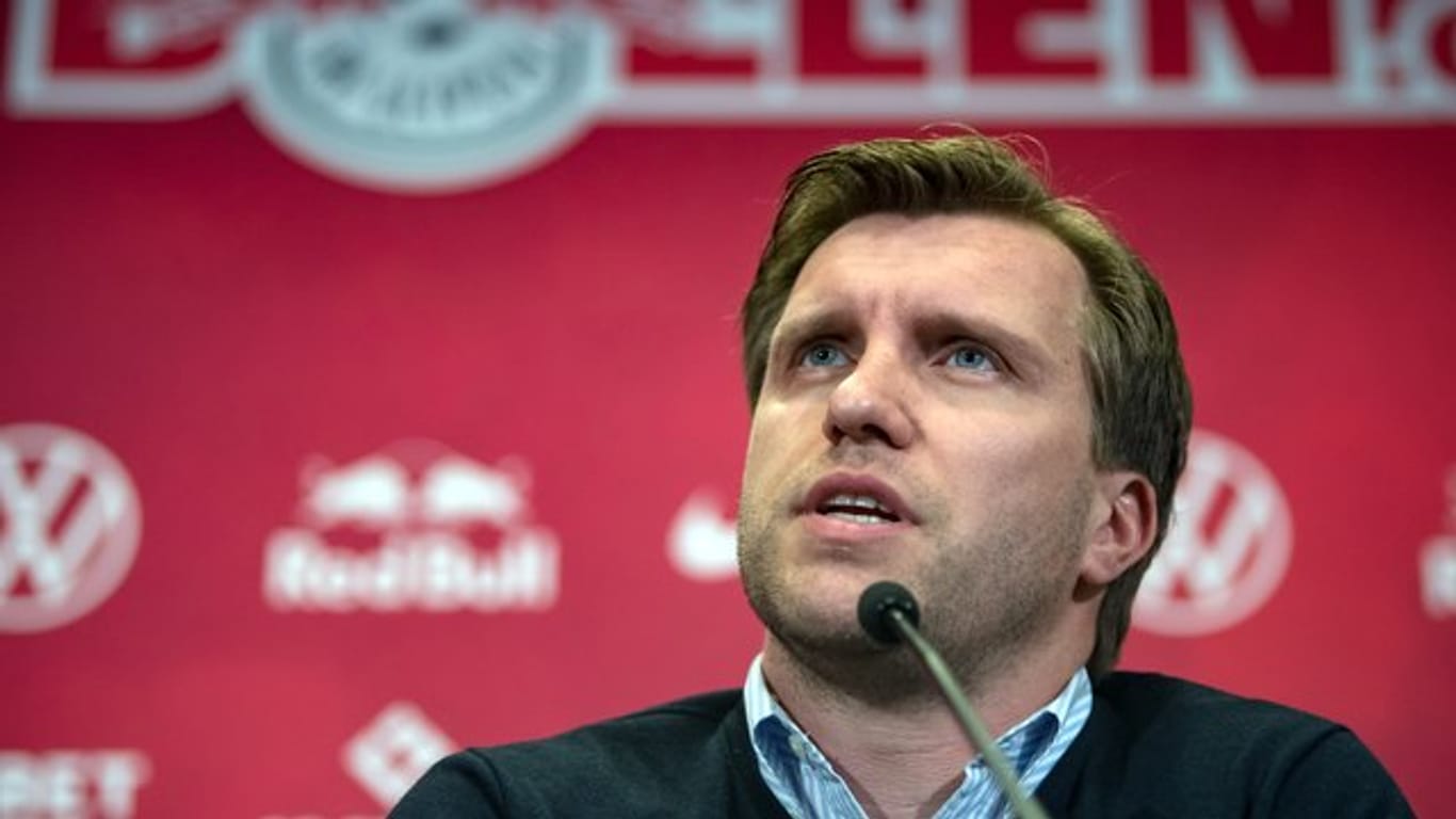 Hält zwei Wochen Training vor einem Neustart der Bundesliga für angebracht: Markus Krösche, Sportdirektor von RB Leipzig.