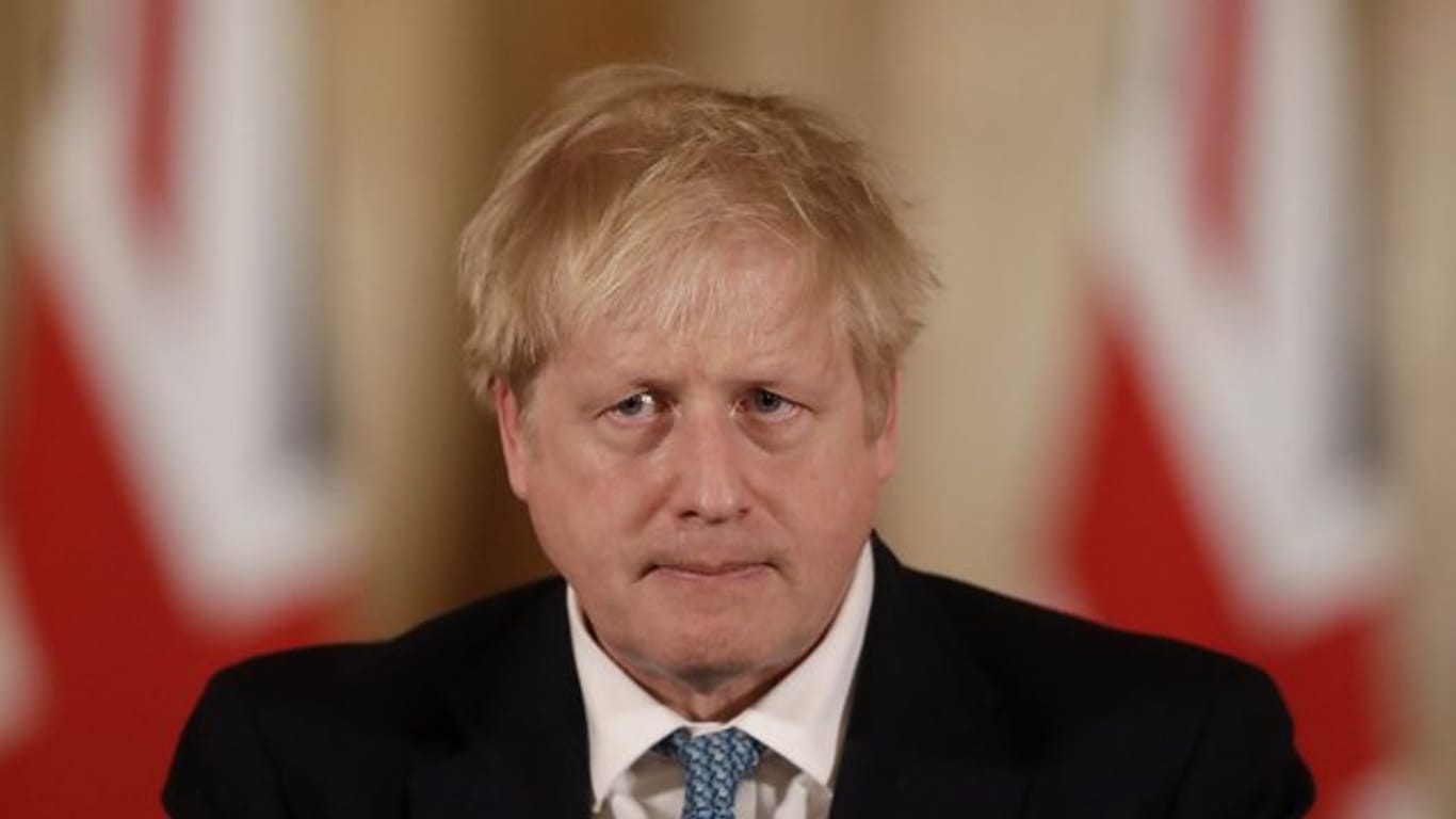 Premierminister Boris Johnson Mitte März bei einer Pressekonferenz in 10 Downing Street.