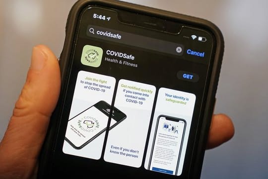 Die Coronavirus-Tracing-App "COVIDSafe" der australischen Regierung auf einem Mobiltelefon.