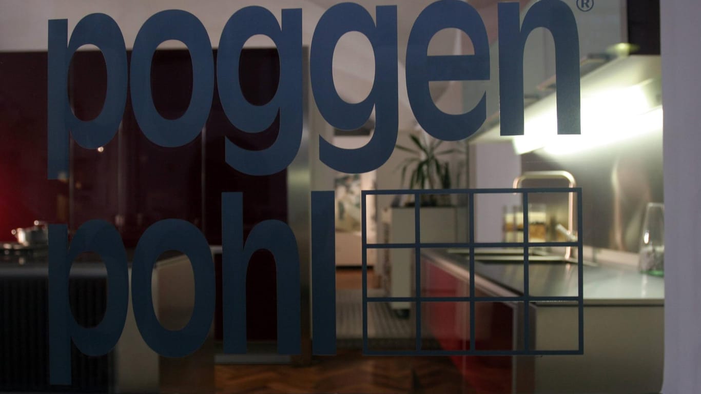 Traditionsunternehmen: Das Poggenpohl-Logo in einem Geschäft.