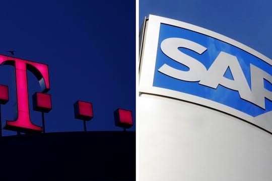 Zentrale der Telekom und von SAP (Fotomontage): Die geplante Corona-App für den Kampf gegen die Ausbreitung von Infektionen soll von den beiden Firmen entwickelt werden.