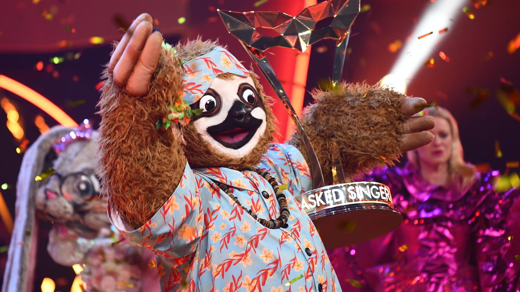 "The Masked Singer": Das Faultier ist der Sieger der zweiten Staffel.