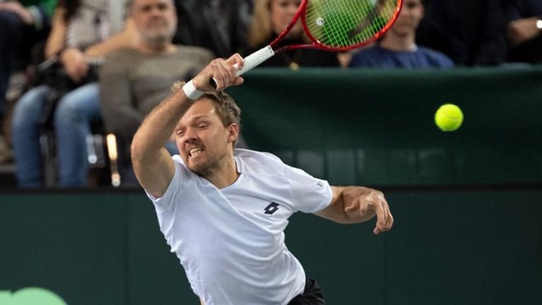 Freut sich auf die neue Turnierserie des Deutschen Tennis Bundes: Kevin Krawietz in Aktion.