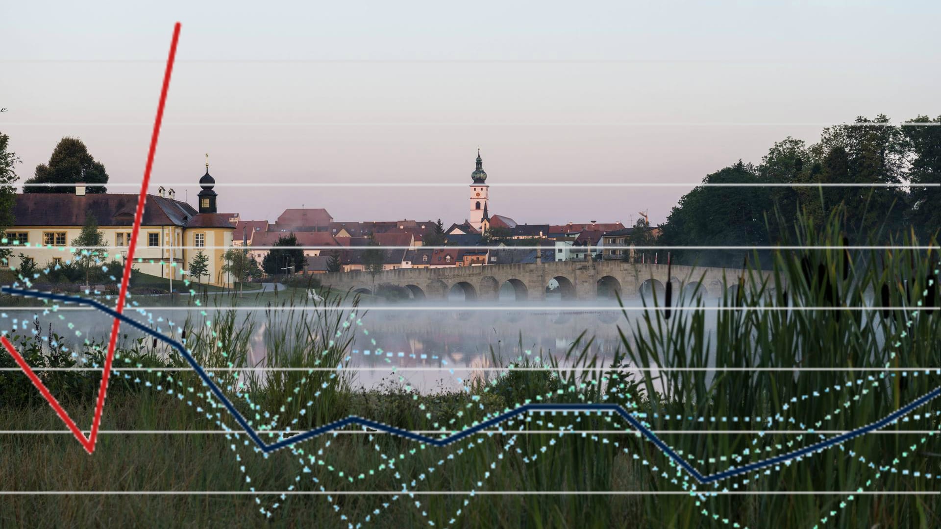 Nebel über dem Flüsschen Waldnaab in Tirschenreuth: Der Landkreis war im März besonders betroffen vom Coronavirus. Die Zahl der Sterbefälle lag dort auch deutlich über dem Schnitt.