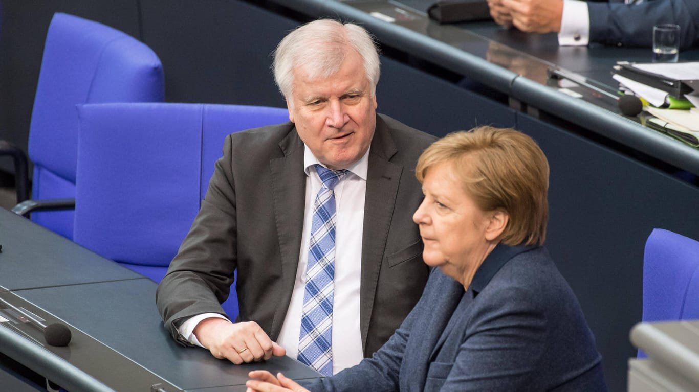 Horst Seehofer und Angela Merkel im Bundestag (Archivbild): Der Innenminister kann sich vorstellen, dass die Kanzlerin entgegen ihrer Ankündigung eine weitere Amtszeit übernimmt.