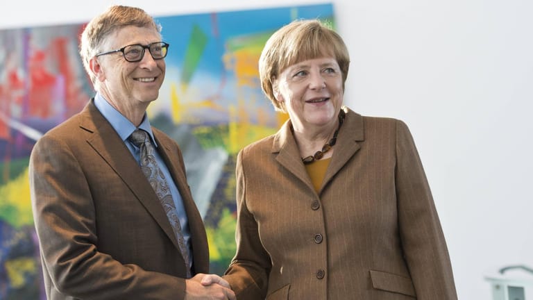 Kanzlerin Merkel und Bill Gates (Archivfoto): Weltweit sollen über 7,5 Milliarden Euro gesammelt werden.