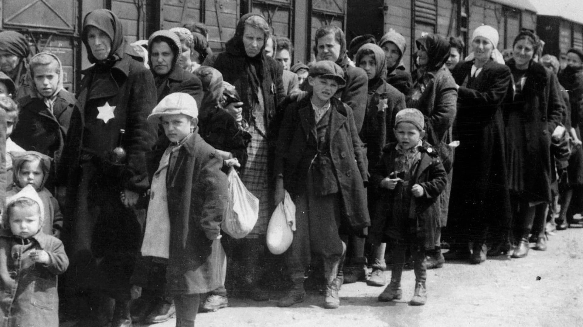 Deportierte jüdische Menschen in Auschwitz 1944: Anita Lasker-Wallfisch spielte im sogenannten Mädchenorchester des Konzentrationslagers.