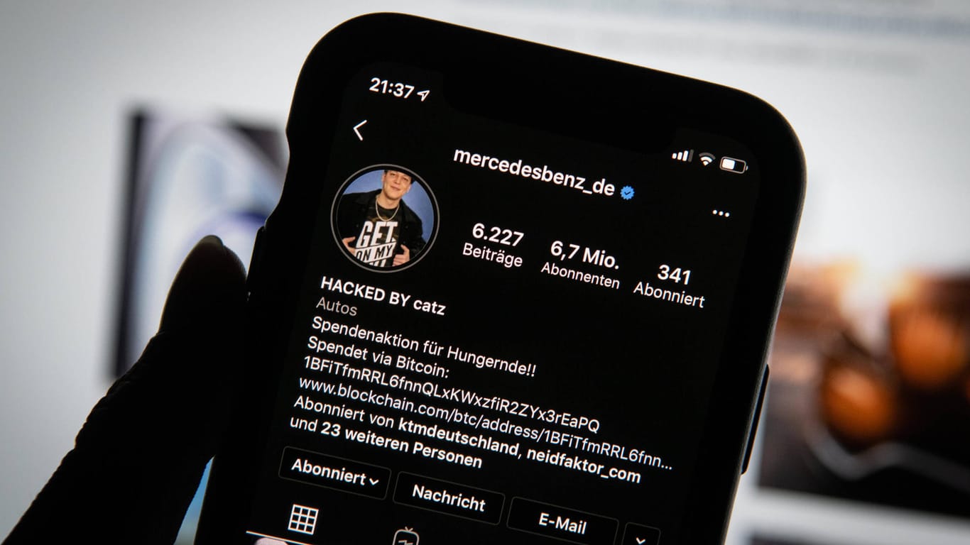 Mercedes-Benz auf Instagram: Der Account mit rund 6,7 Millionen Abonnenten war am Dienstag für mehr als zwei Stunden in den Händen eines Hackers.
