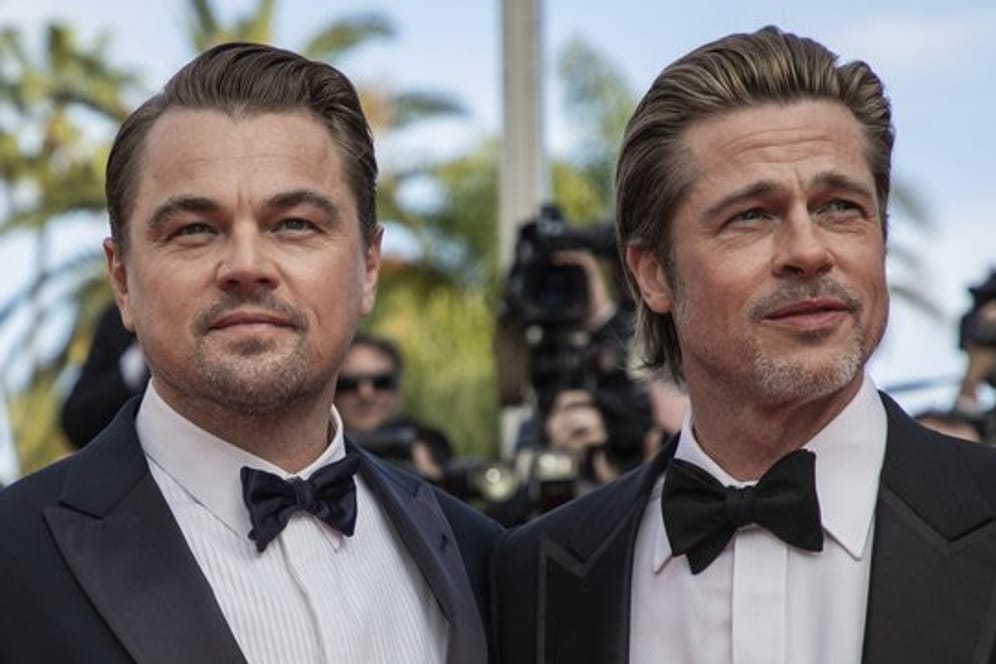 Leonardo DiCaprio (l) und Brad Pitt bei der Premiere von "Once Upon a Time in Hollywood" 2019 in Cannes.