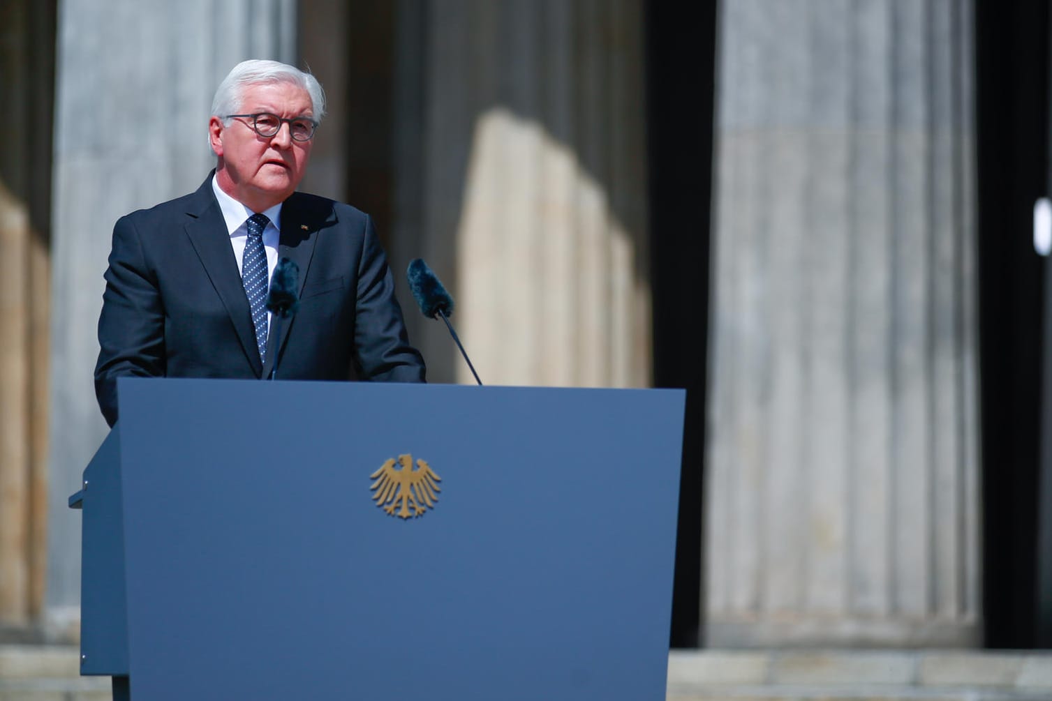 Frank-Walter Steinmeier: Es habe lange gedauert, bis die Deutschen ihre Schuld anerkennen, sagte er in seiner Rede vor der Neuen Wache in Berlin.