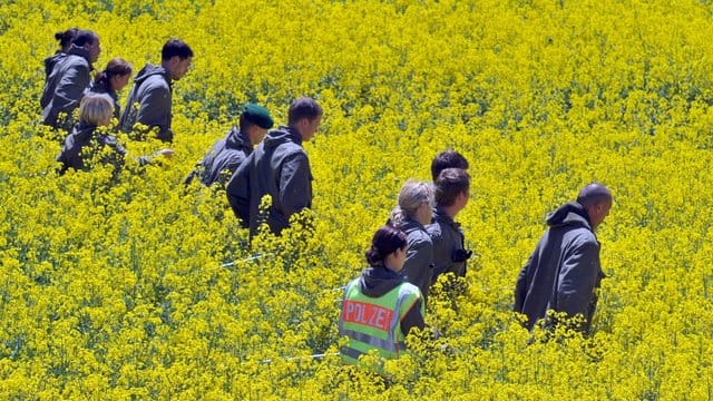 Im Juni 2010 durchsuchen Polizisten bei Heidenheim ein Rapsfeld nach Spuren im Fall Bögerl. Im Juni 2010 durchsuchen Polizisten bei Heidenheim ein Rapsfeld nach Spuren im Fall Bögerl.