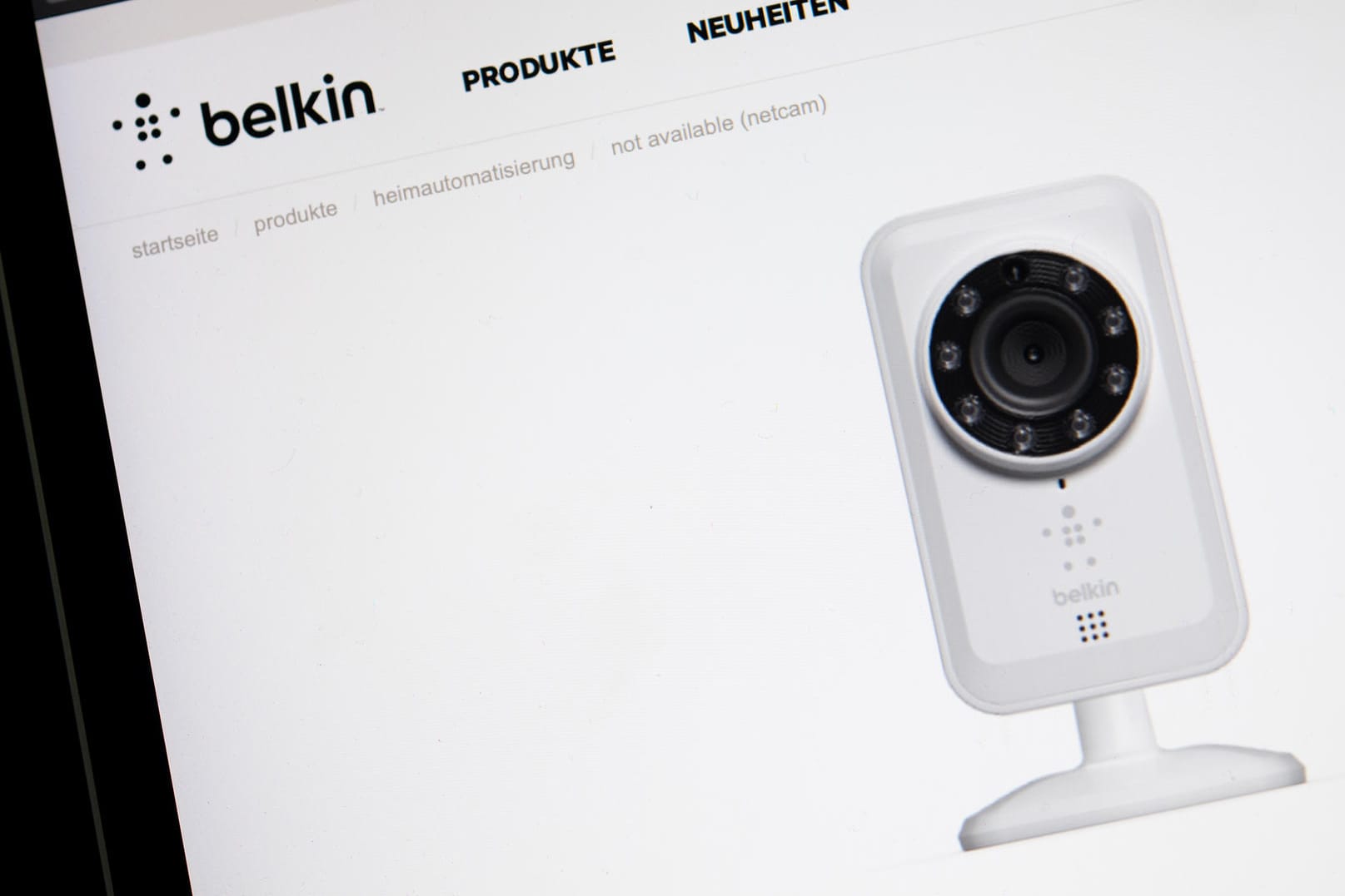 Sie Seite von Belkin: Nach dem 29. Mai sind Geräte der WLAN-Kamera-Serie Wemo Netcam nicht mehr funktionsfähig.