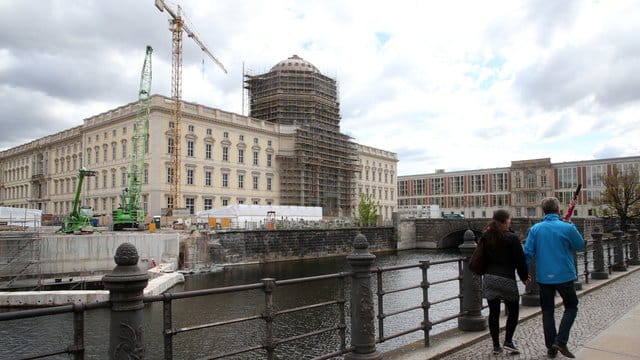 Die Baustelle rund um das Humboldt-Forum in Berlin.