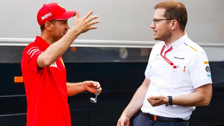 Schätzen sich: Vettel (l.) und McLaren-Teamchef Seidl.