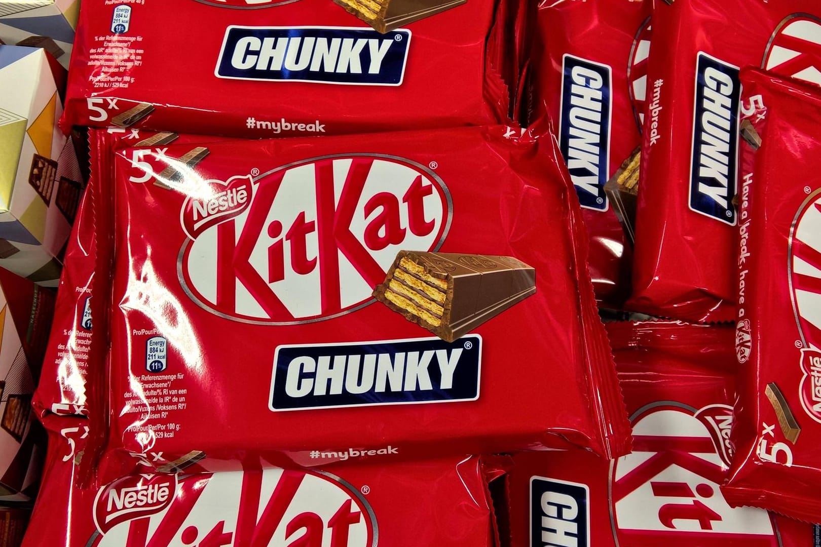 "Kitkat Chunky" im Fünferpack: Die Verpackung hat sich 2020 verkleinert, der Preis ist gleich geblieben.