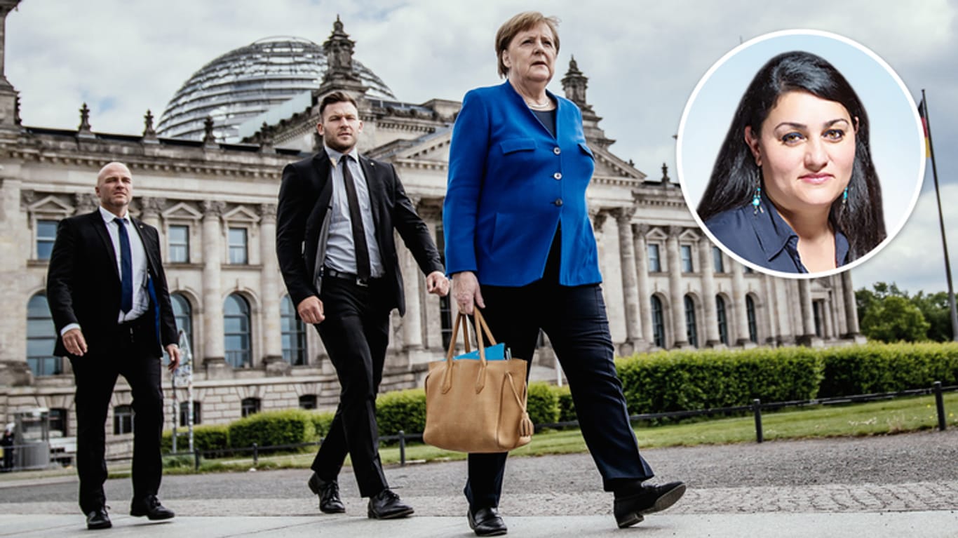 Angela Merkel verlässt den Bundestag: Die Kanzlerin hat anscheinend keinen Plan, wie der drohende Rückfall in traditionelle Rollenverteilungen aufgehalten werden kann, findet t-online.de-Kolumnistin Lamya Kaddor.
