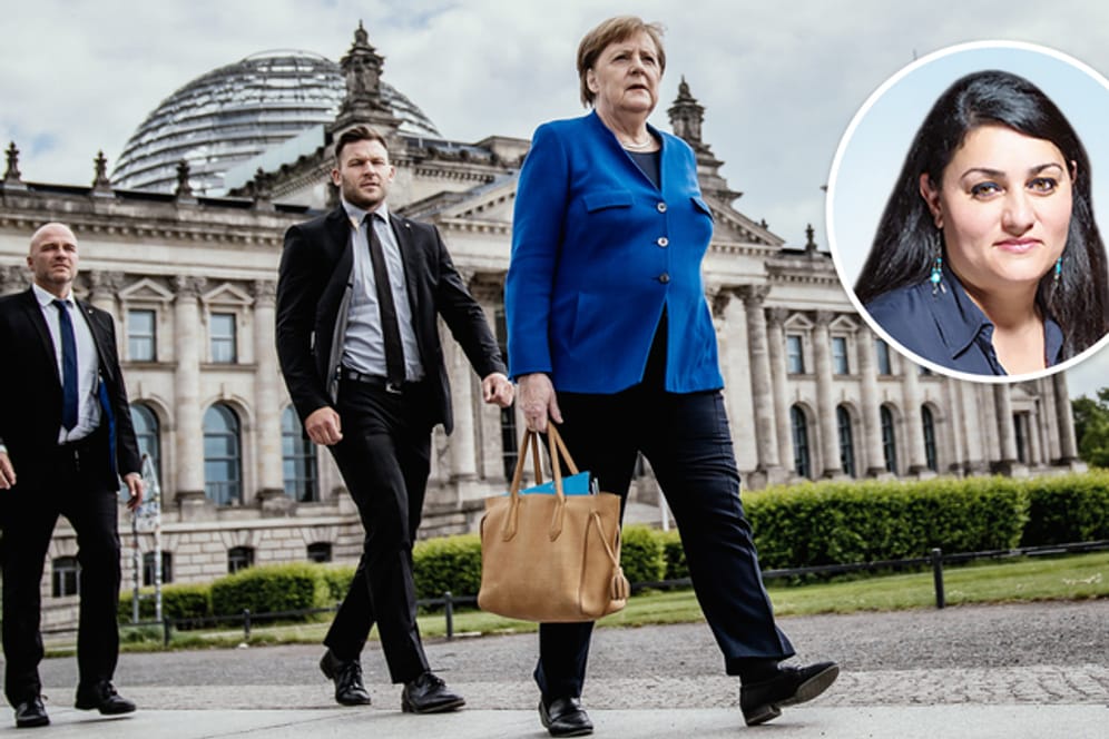 Angela Merkel verlässt den Bundestag: Die Kanzlerin hat anscheinend keinen Plan, wie der drohende Rückfall in traditionelle Rollenverteilungen aufgehalten werden kann, findet t-online.de-Kolumnistin Lamya Kaddor.