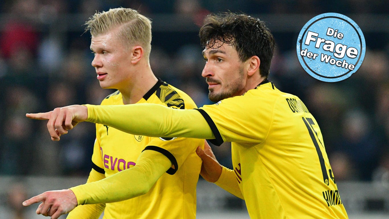 Treten am Samstag gegen den FC Schalke an: Der BVB mit Erling Haaland (l.) und Mats Hummels.